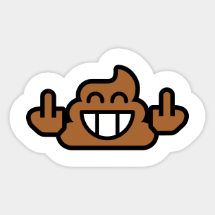 Smiley Emoji Poop Stinkefinger Sticker